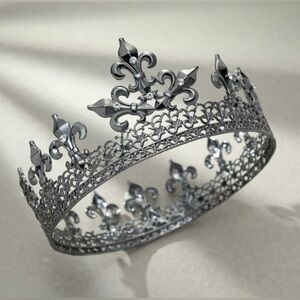 King Crown for Men Royal Prince Metal Medieval Costume Celebration Halloween-NWT